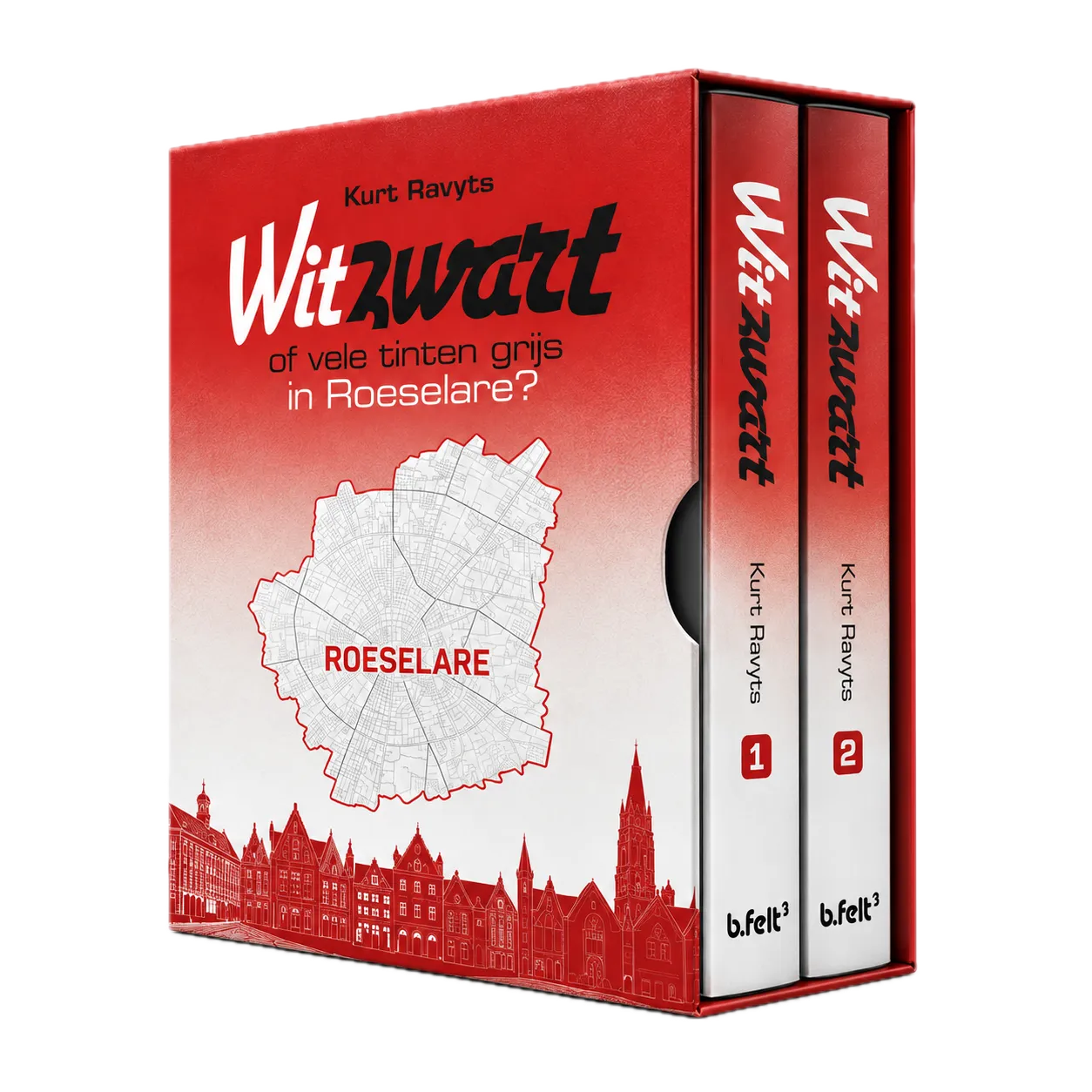 Wit zwart in rode slipcase